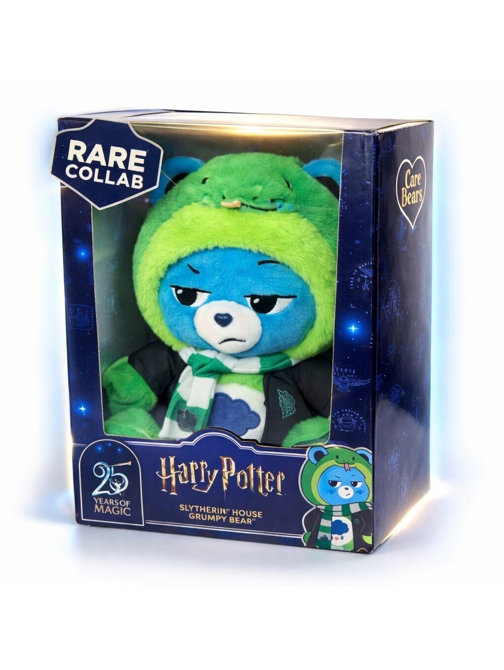 Care Bears x Harry Potter Slytherin Grumpy Bear Plush NIB 25 Years Magic Rare...